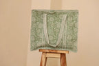 Sage Green Quilted Cotton Tote