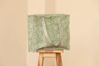 Sage Green Quilted Cotton Tote
